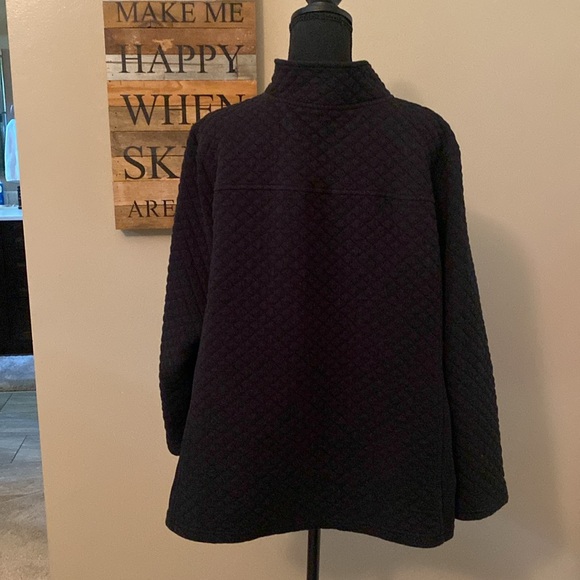 Croft & Barrow quilted zip front jacket in black Sz 2X EUC - Picture 4 of 7